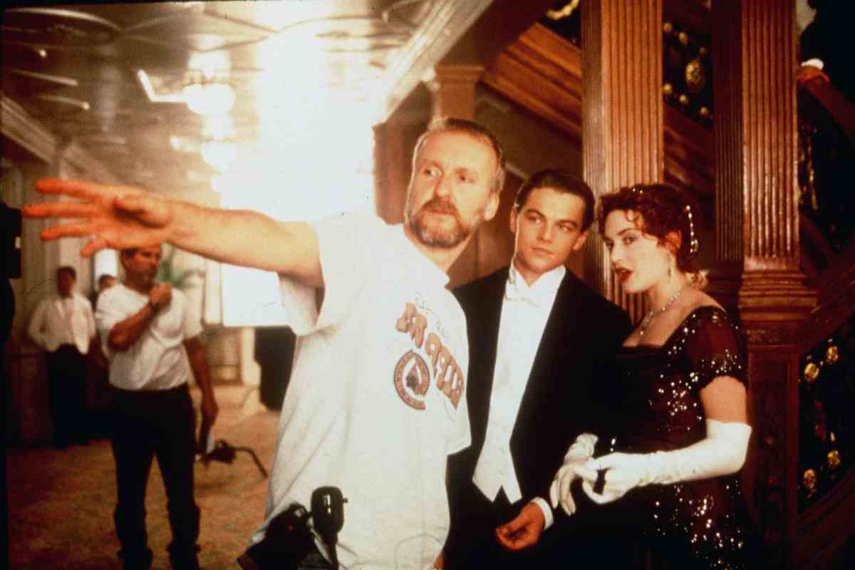 Cameron, Winslet y Di Caprio en rodaje de Titanic