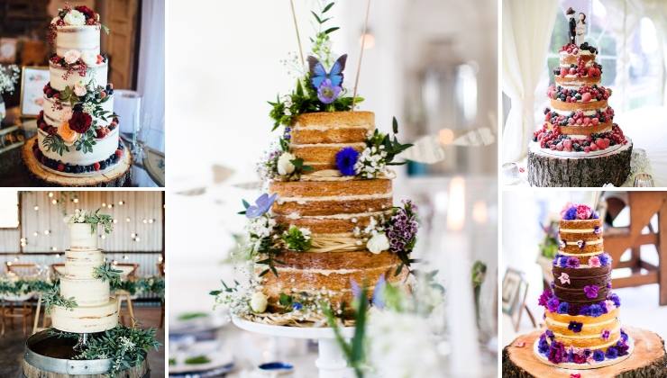 Naked cake pastel de bodas tarta nupcial tendencia 2024