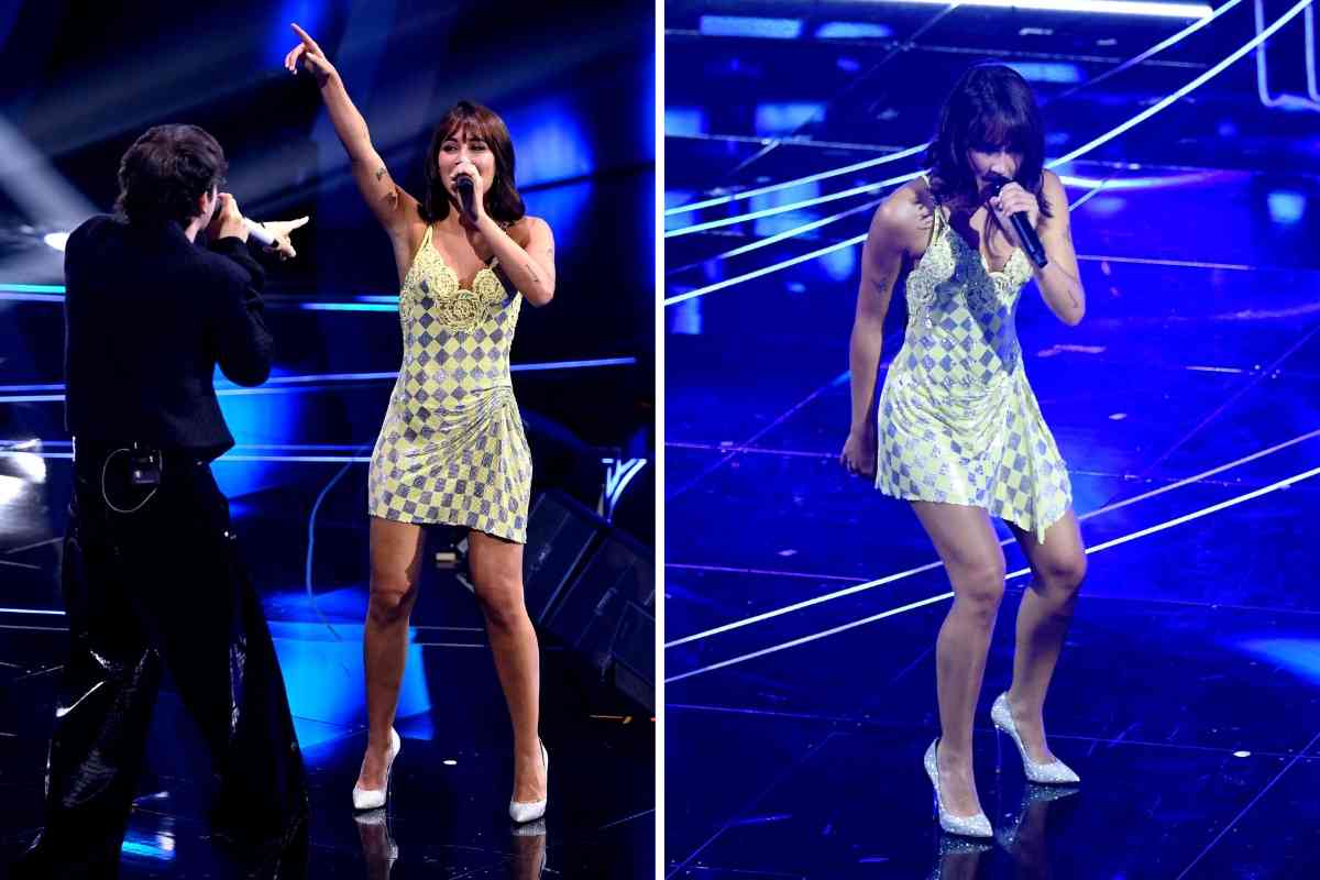 aitana San Remo 2024 Sangiovanni actuación vestido lencero versace