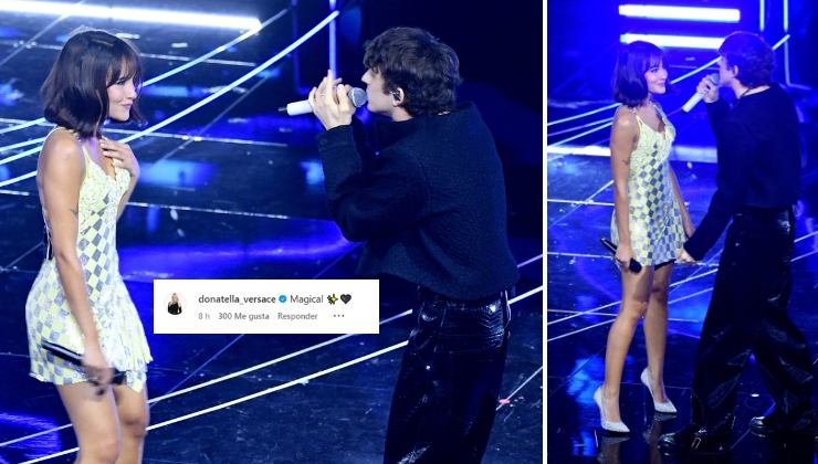 aitana San Remo 2024 actuación vestido lencero Donatella Versace